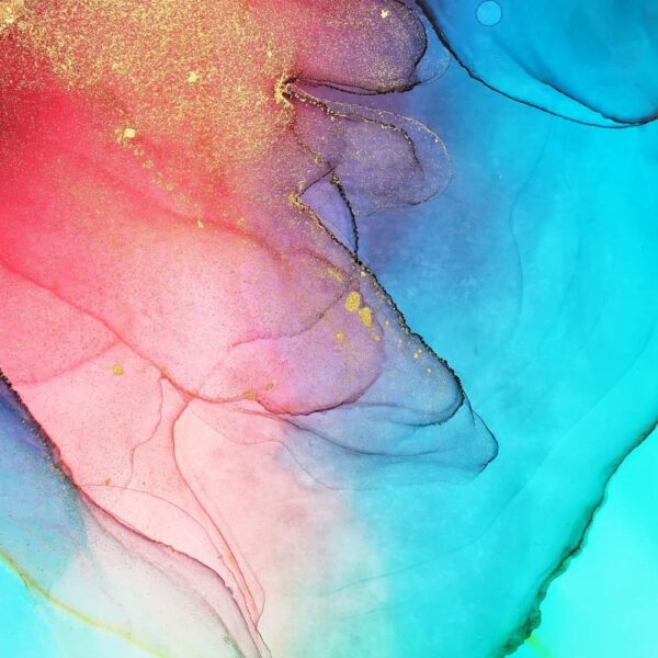 puna-sini-kultainen abstraktimaalaus - luo uutta elämääsi -kurssi