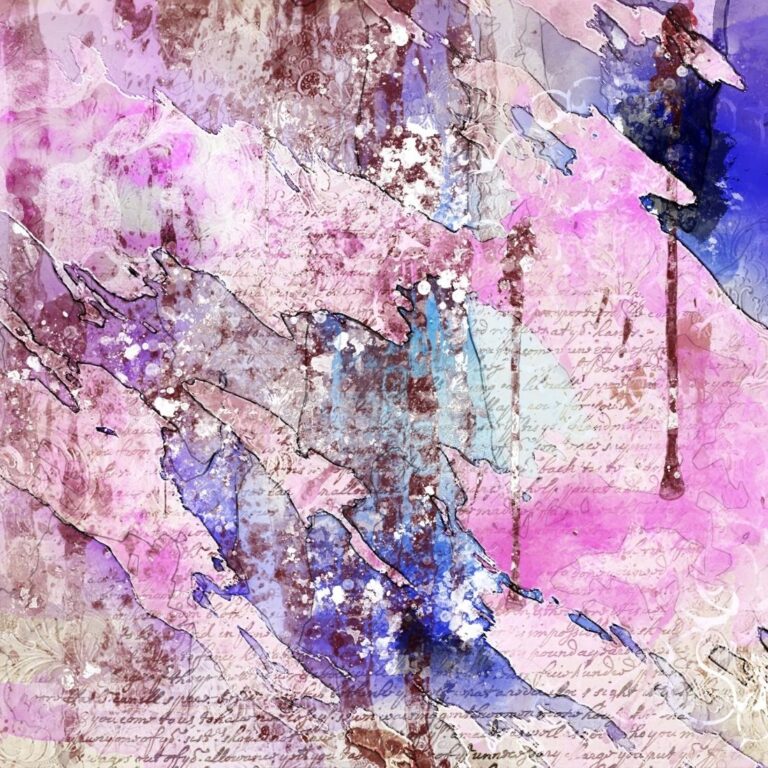 pinkki-violetti abstrakti maalaus - luovuuspajoista iloa ja keveyttä elämään